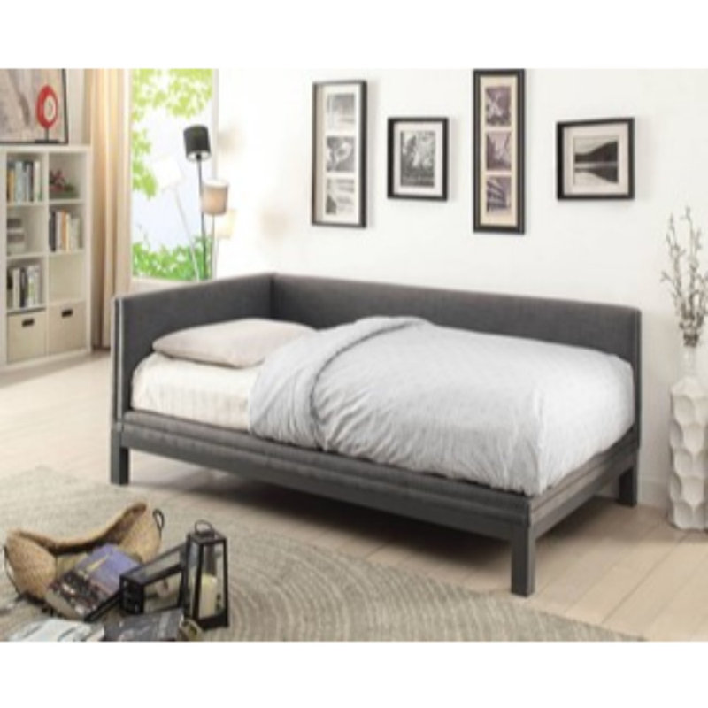 Ebern Designs Kaitlynn Corner Design Twin Daybed Grey Wayfair.ca